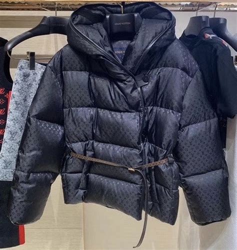 louis vuitton monogram jacquard hooded down jacket